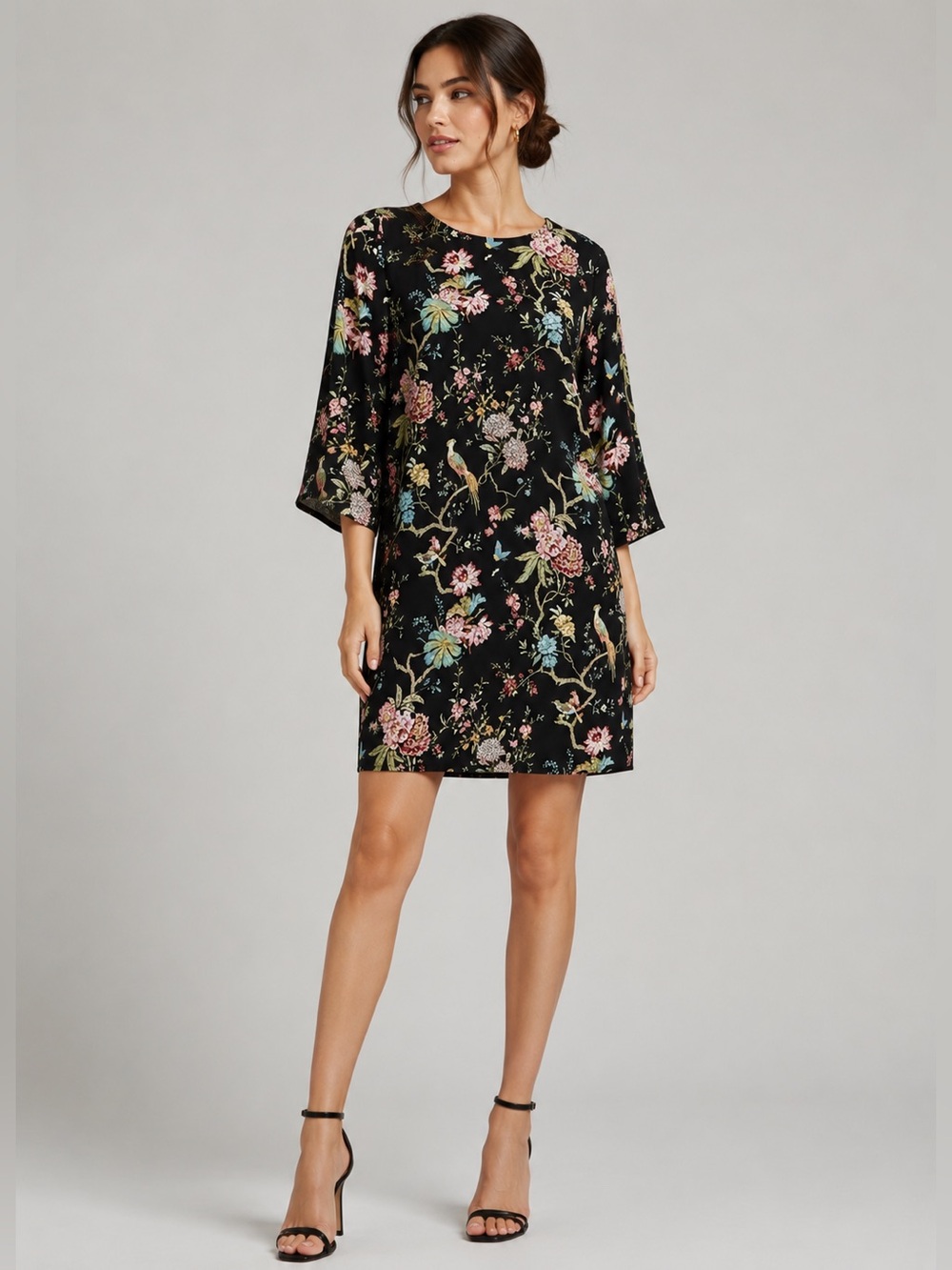 GP & J Baker H&M Black Summer Floral Mini Dress size 2
